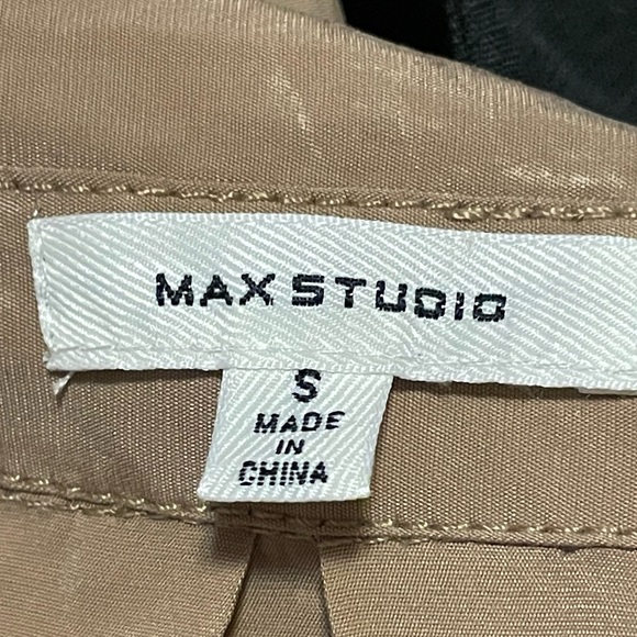 Max Studio Crinkle Roll Tab Utility Shirt Taupe Size Small - Picture 8 of 8